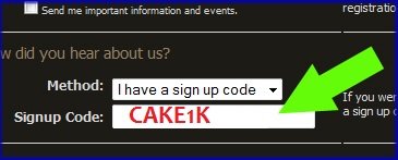 Cake Sign Up