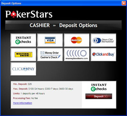 PokerStars Deposit Options