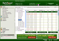 Party Poker Lobby
