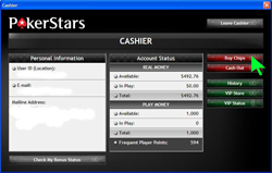 PokerStars Real Money Cashier